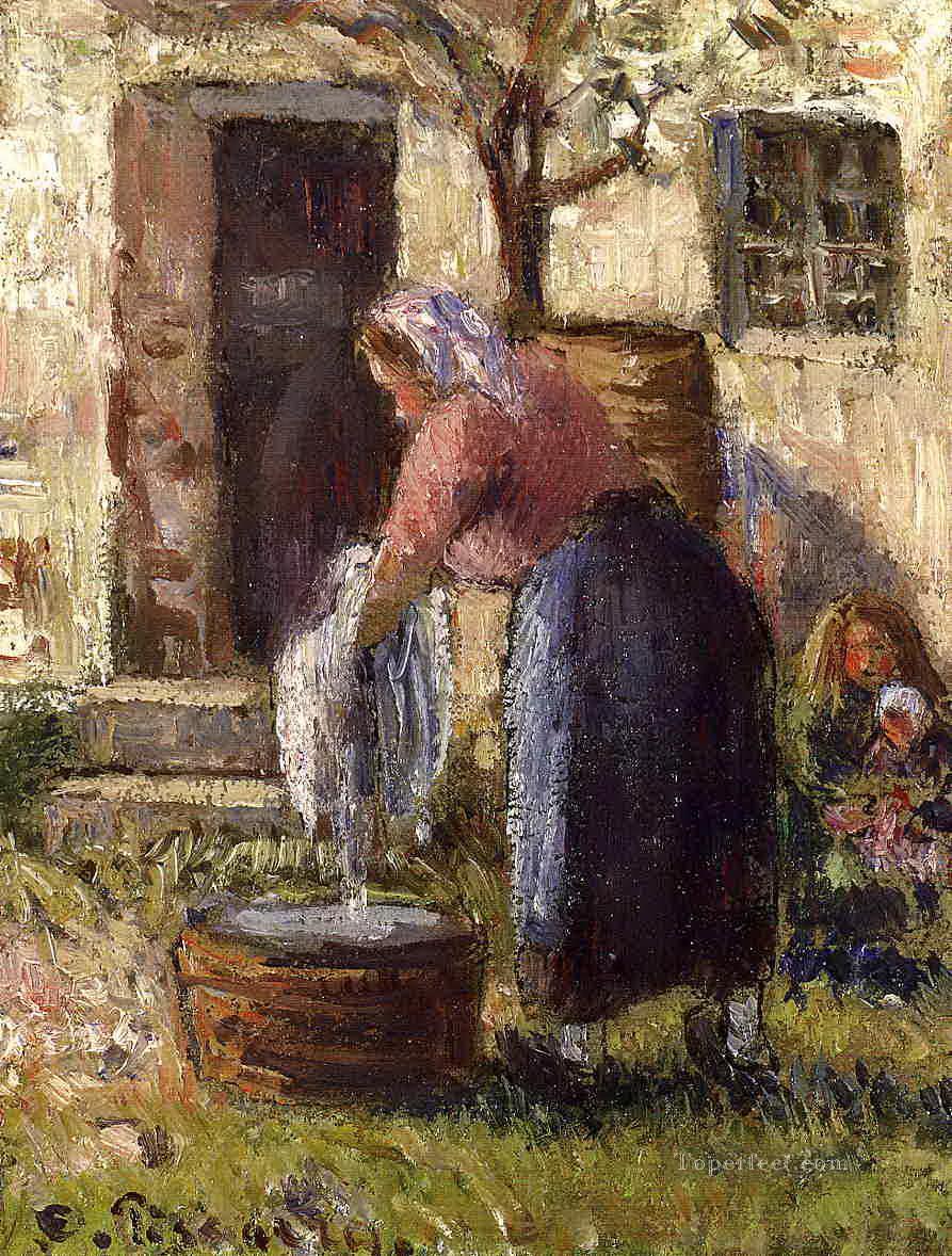 la lavandera Camille Pissarro Pintura al óleo